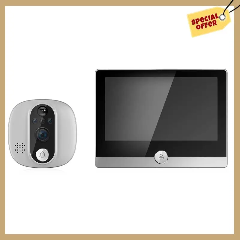 أداء مستقر-4.3 بوصة TUYA Wifi شاشة LCD جرس الباب الرقمي 1080P الاتصال الداخلي للرؤية الليلية كاميرا الباب الإلكترونية ثقب الباب Vi