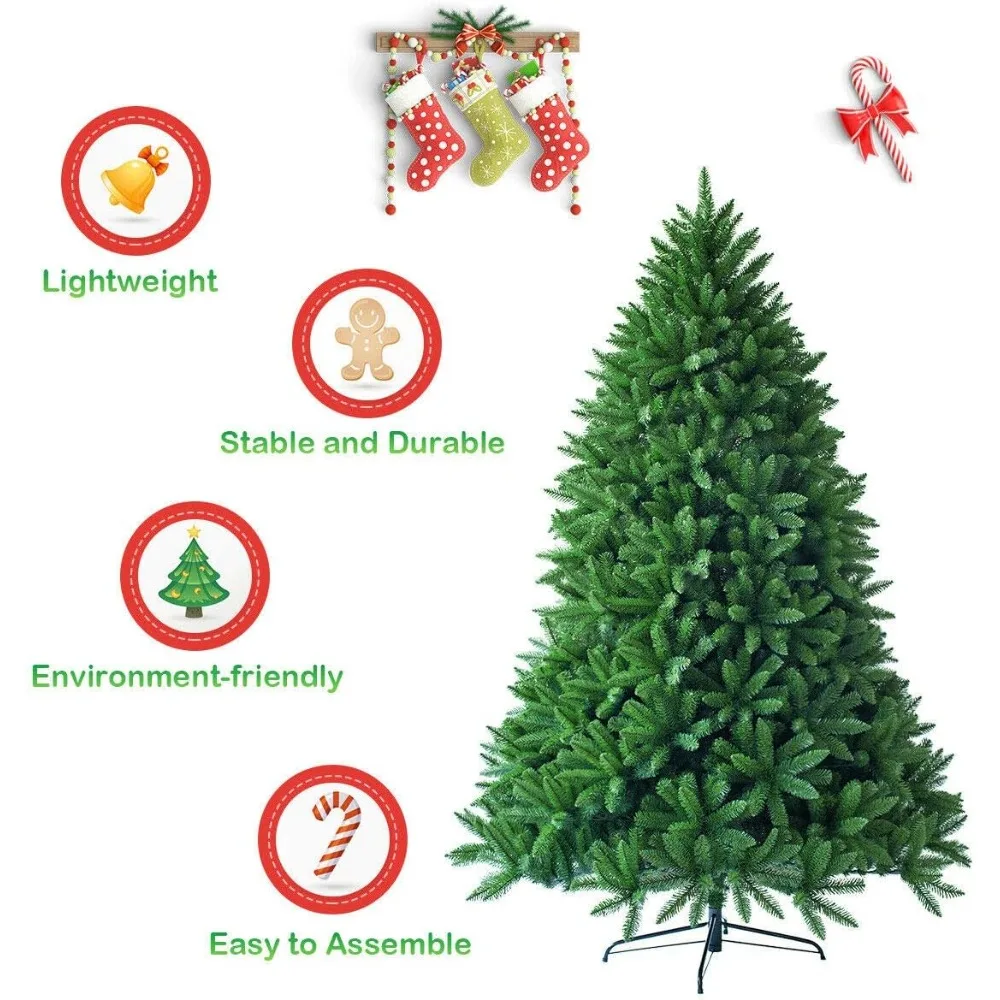 ต้นคริสต์มาสประดิษฐ์จากไม้สนแบบมีบานพับ ขนาด 5 ฟุต คุณภาพพรีเมียม ประกอบง่าย พร้อมขาตั้งโลหะ เหมาะสำหรับตกแต่งภายในในช่วงเทศกาล