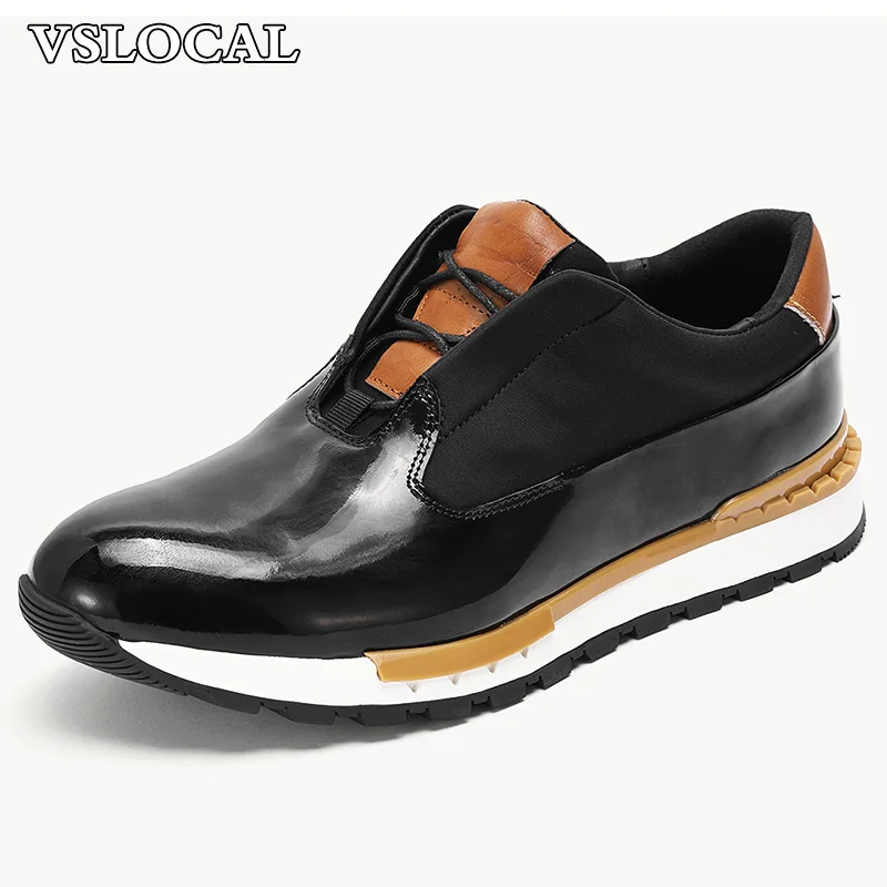 Luxury Designer Men's Casual Leather Shoes Lace-up Mix Casual Mens Dress Shoes Outdoor Office Party Daily Shoes For Man