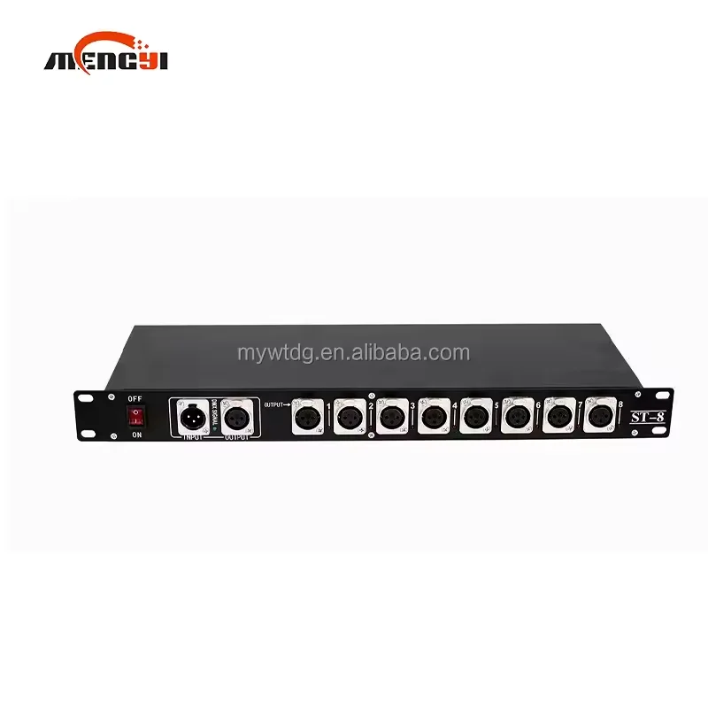 Simple operation Dmx512 Amplifier 8-Way Optical Isolation Signal Distributor Led Signal Splitter for Stage Lights