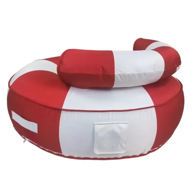 Custom patterned premium pool float inflatable lounge chair sofa with waterproof cloth cover