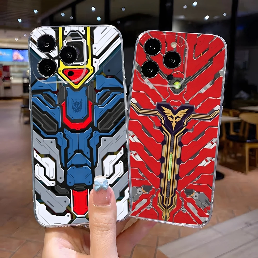 Funda Transparente Antigolpes para Teléfono Gundam Strike Freedom, Compatible con iPhone 17 Air 16 15 14 13 12 Pro Max Plus