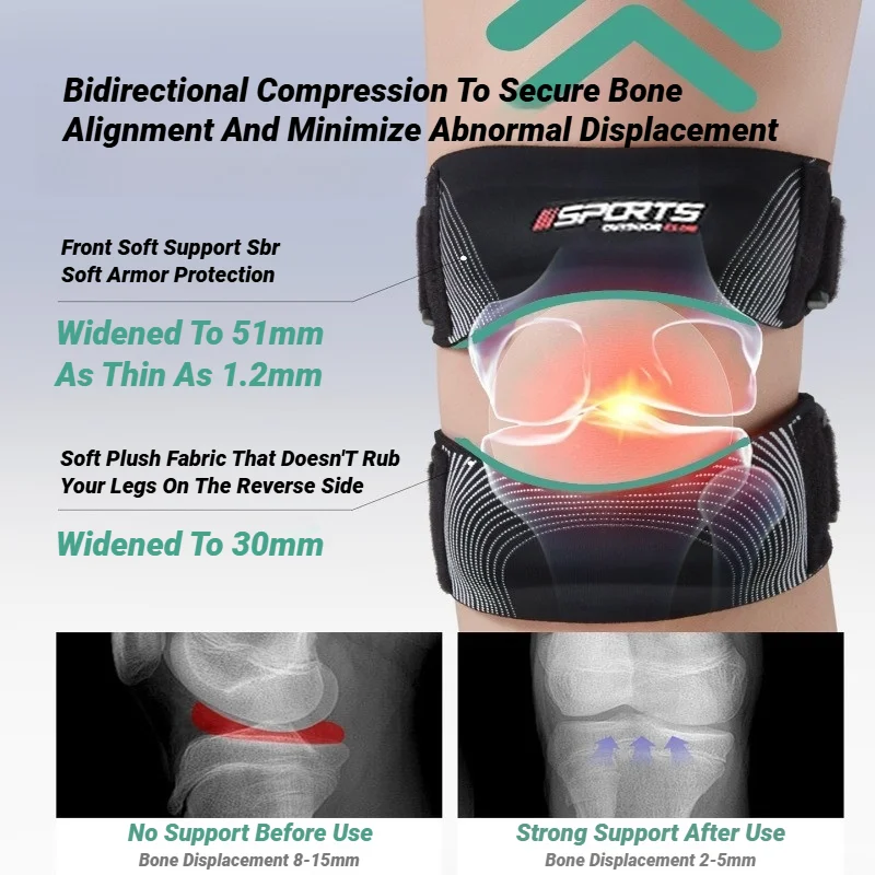 Patella Knee Brace Pro For Meniscus Adjustable Orthopedic Compression Patellar Tendon Support Strap With Pads Pain image 2