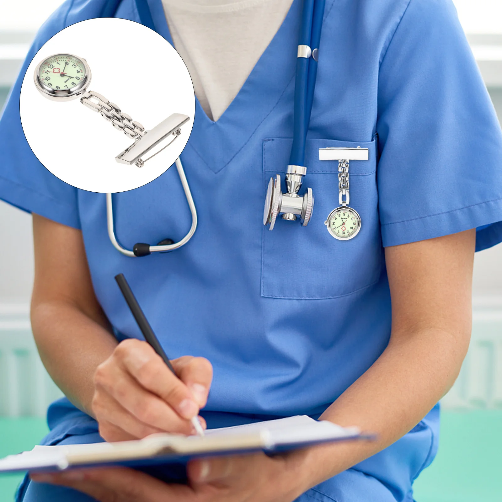

1pc Nurse Lapel Watch Quartz Pocket Brooch Hanging Watch For Medical Professionals Gift Nurses Day Birthday Week
