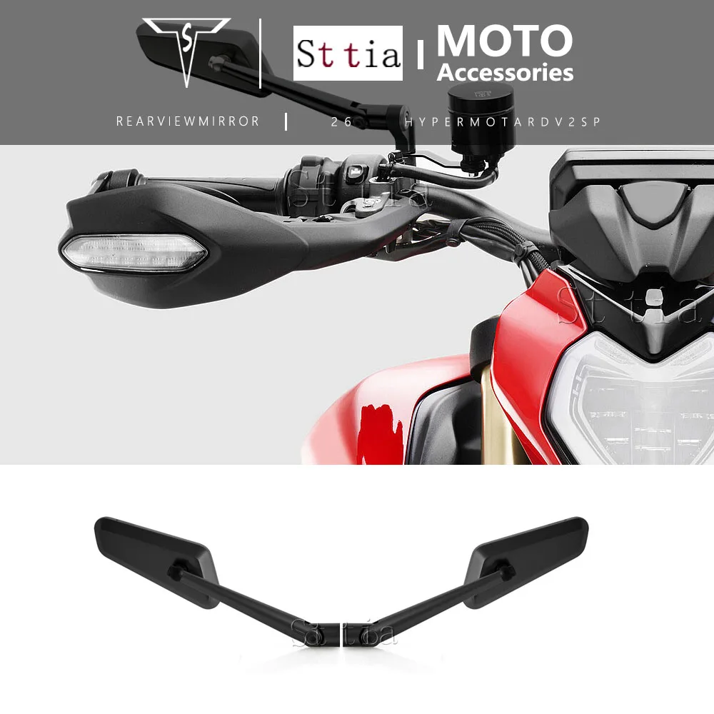 

For Ducati Hypermotard V2 SP HYPERMOTARD V2 SP 2026 New Motorcycle Rearview Mirror Wind Wing Side Aluminum Rear View Mirrors