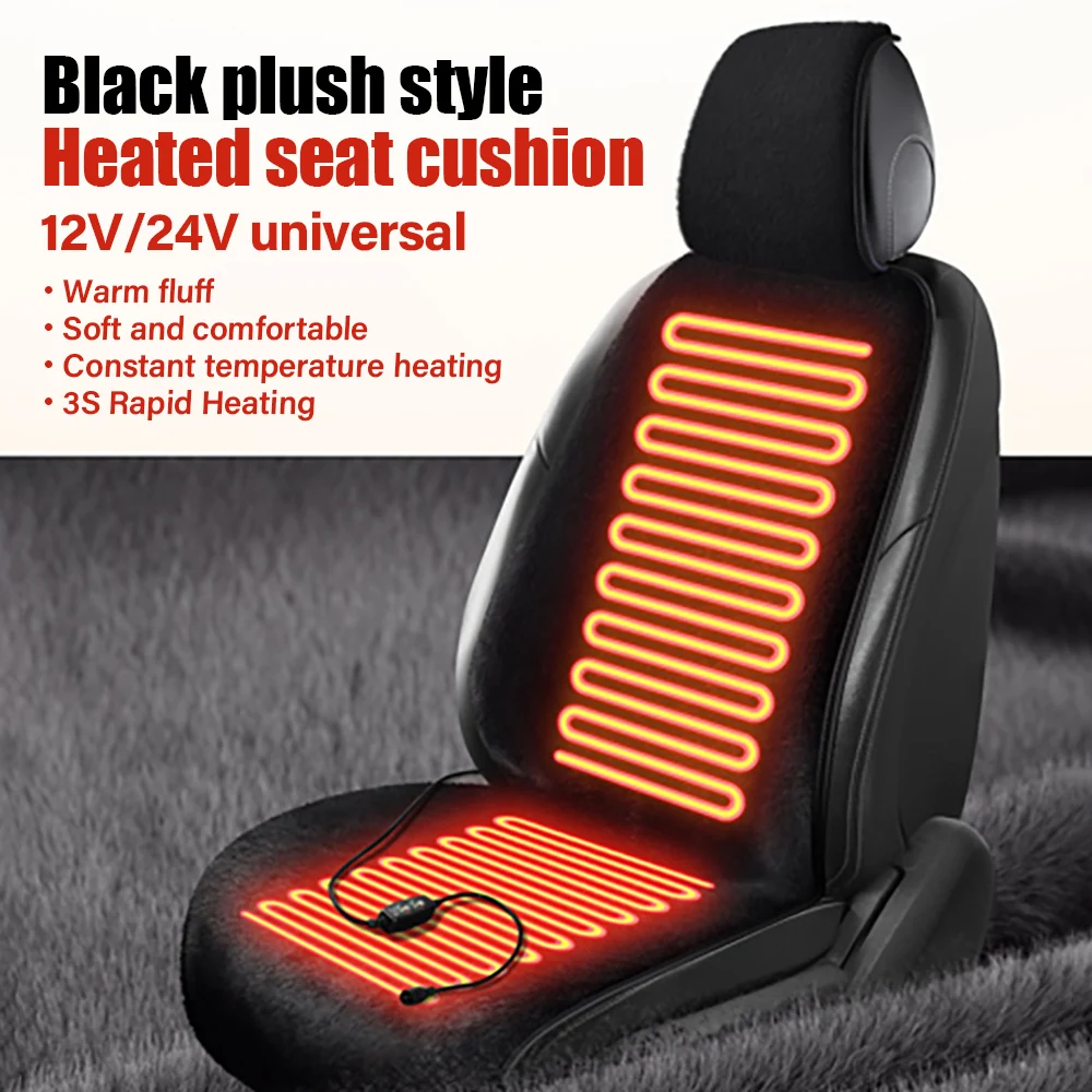 

Одноместное зимнее сиденье с электрическим нагревательным проводом для главного водителя, подушка сиденья для грузовика, универсальная грелка 12 В/24 В