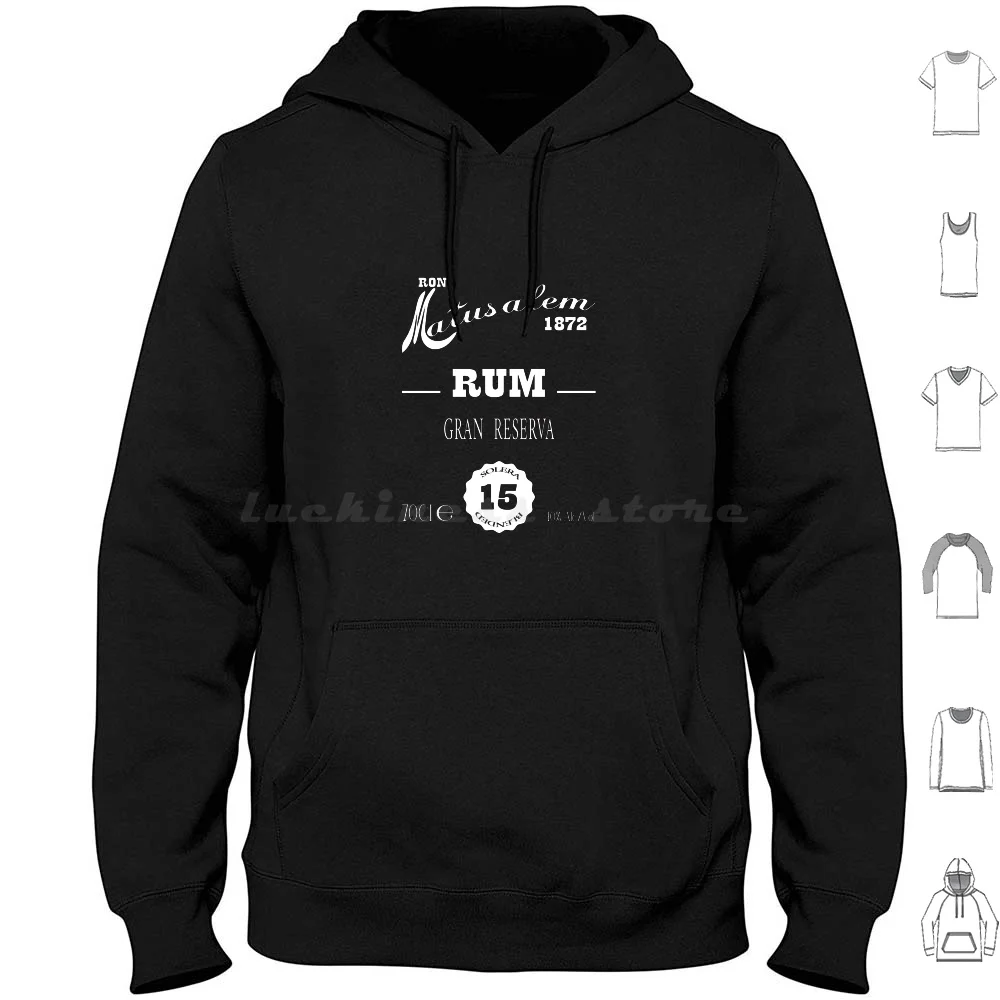 Sudadera con Capucha Matusalem de Algodón de Manga Larga, con Logotipo de Matusalem Rum Ron Bacardi, para Bebidas, Alcohol, Cócteles, Cubalibre, Bar Tropical, Discoteca