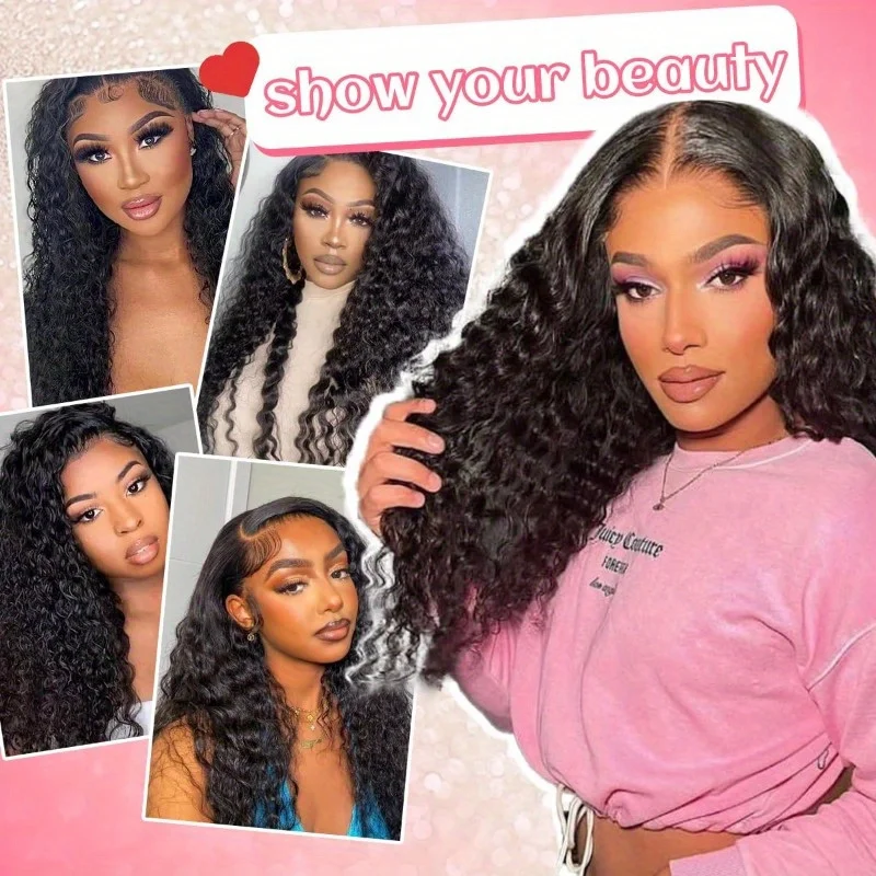 Gelombang dalam warna alami 1B 5x5 inci HD renda 200% wig penutup kepadatan rambut manusia renda transparan