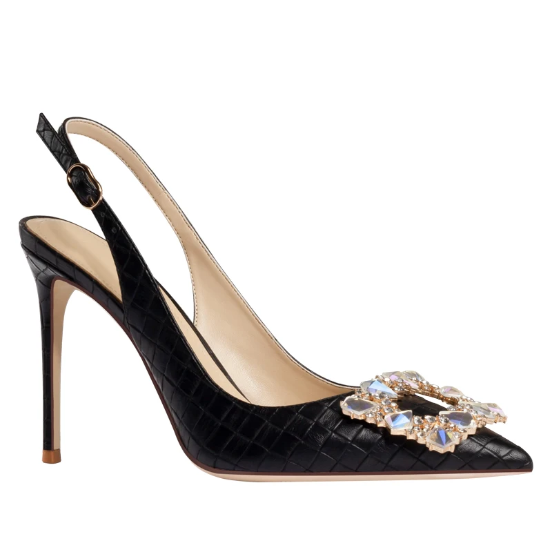 Woman shoes High Heels luxury women\'s shoes 2024 New Star Style Leather Sandals Pumps Crystal High heels Summer Bride Shoes 43