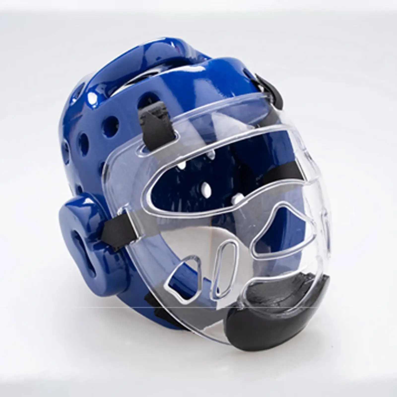 Taekwondo Face Guard Clear Transparent Headgear Guard Adjustable Sports Boxing Training Lightweight PC Soft Foam