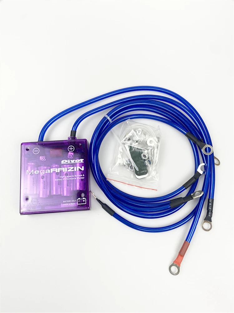 

Universal Digital Display Fuel Saver Voltage Stabilizer Regulator Kit W/ 3 Earth Ground Cables for Car Truck