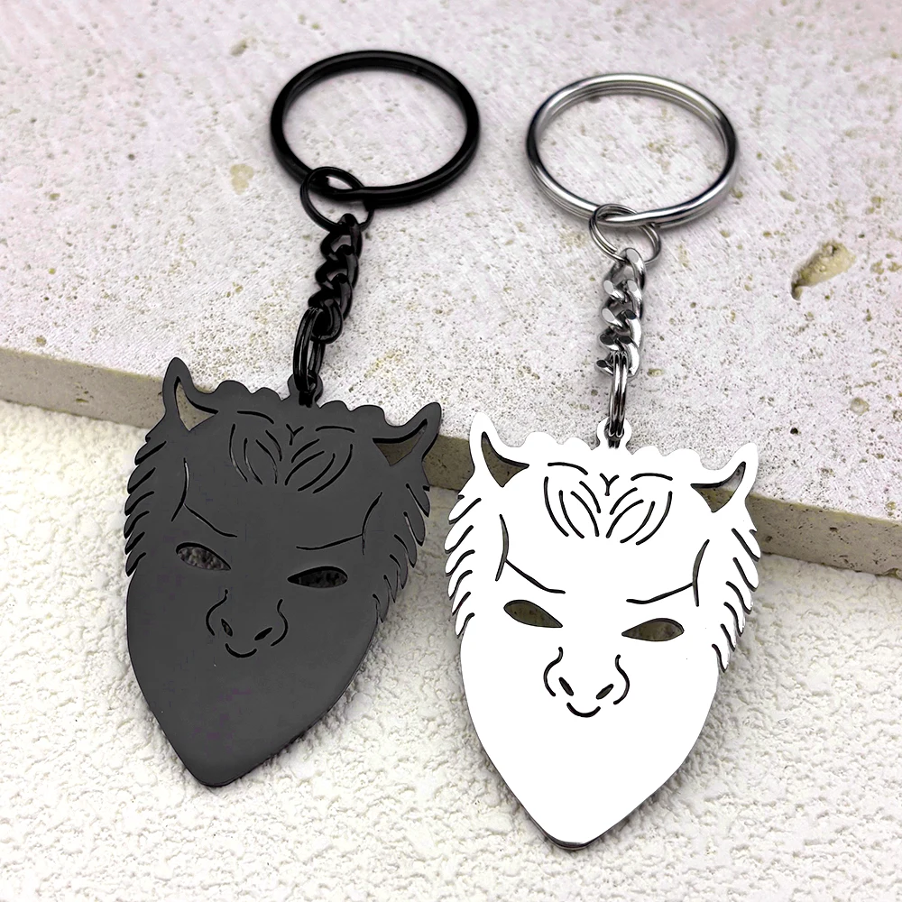 شبح قبل الميلاد مجهول الفولاذ المقاوم للصدأ كيرينغ للنساء الرجال الفولاذ المقاوم للصدأ الغول الفرقة البابا الفخري رمز مفتاح سلسلة مجوهرات هدية