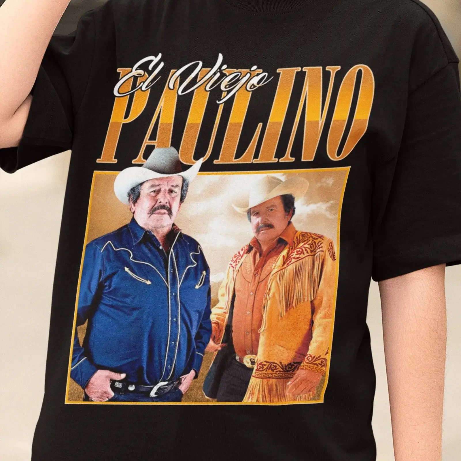 El Viejo Paulino Julian Garza Vintage Retro T Shirt Regional Mexican Fan Casual  vintage Washed Slightly Unisex Breathable