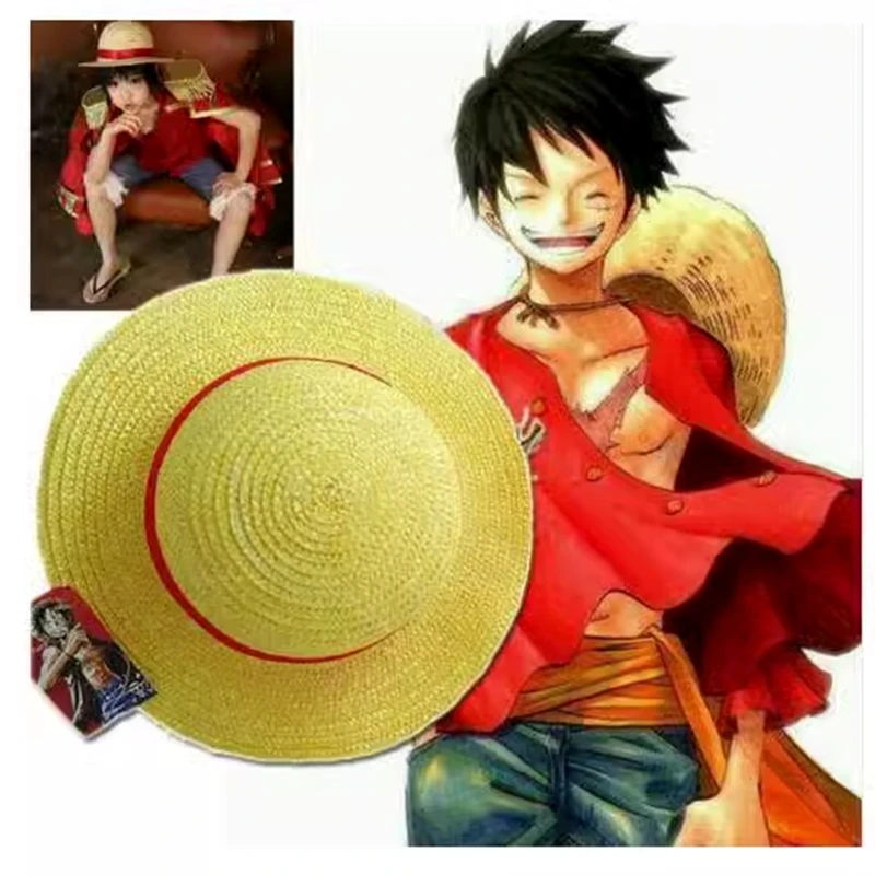 New Luffy Straw Hat Anime One Piece Anime peripherals Cosplay costumes adult children Summer Sun Hat Yellow Beach birthday Gifts