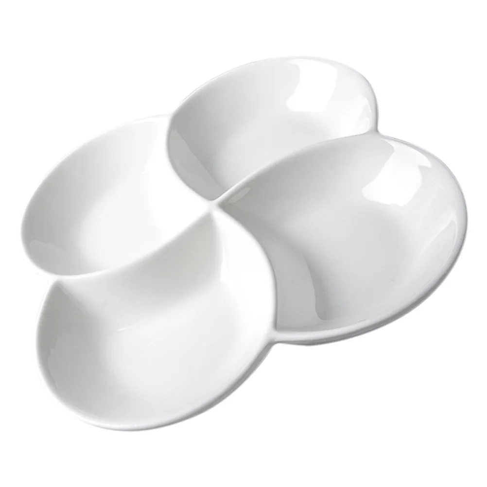 

Fruit Snack Tray Melamine Multi-Grid Compartment For Dried Fruits Candies Nuts Serving Plate White Household Desktop Food