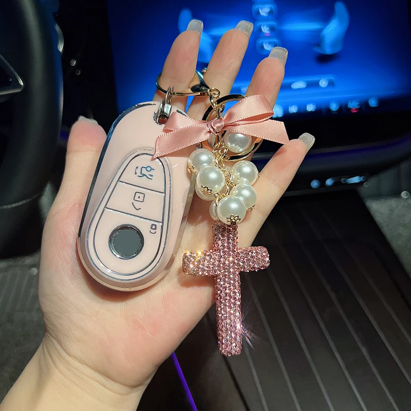 New Creative Cross Bow Water Diamond Keychain Fashion Bag Pendant Accessories Car Accessories Keychain