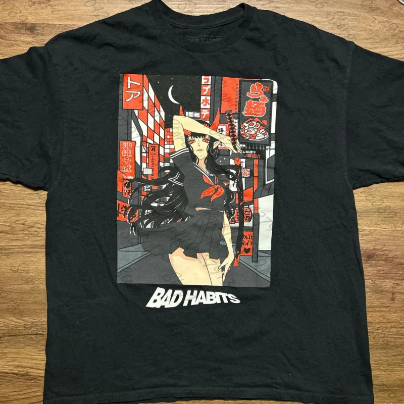 

Y2K style Crop Top Vintage short sleeve Tshirt Gothic Harajuku print croptop anime graphics punk streetwear aesthetic EMO Girl