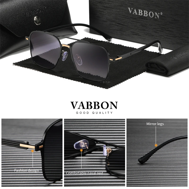 Vabbon جديد الاستقطاب النظارات الشمسية الرجال جسر مزدوج النظارات الشمسية الأشعة فوق البنفسجية حماية في الهواء الطلق الصيد نظارات للقيادة، هدية مميزة 9470