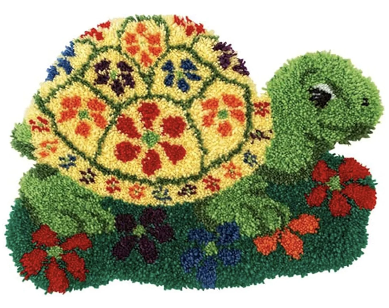 

Latch Hook Kit for Adults Kids Turtle DIY Rug Making Kits with Color Preprinted Canvas, Crafts Needlework Arts for Home Decorati