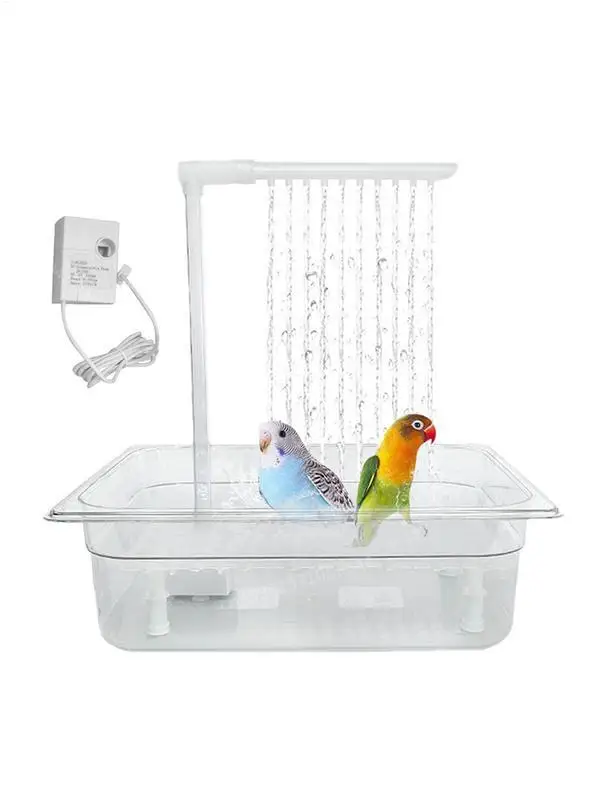 

Parakeet Shower Caged Parrot Bath Box Bird Shower Box Automatic Shower Tub Multipurpose Bird Bathtub With Multiple Faucets