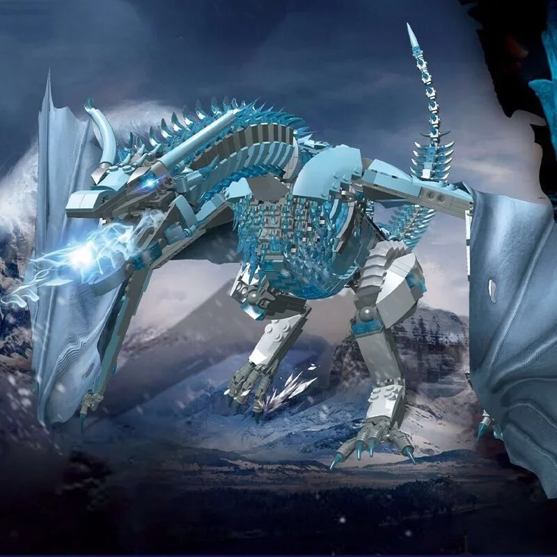 1889PCS Dragon Smaug Building Blocks Animal Model Fire Breathing Dragon Building Blocks Bricks Toys For Children Christmas Gifts