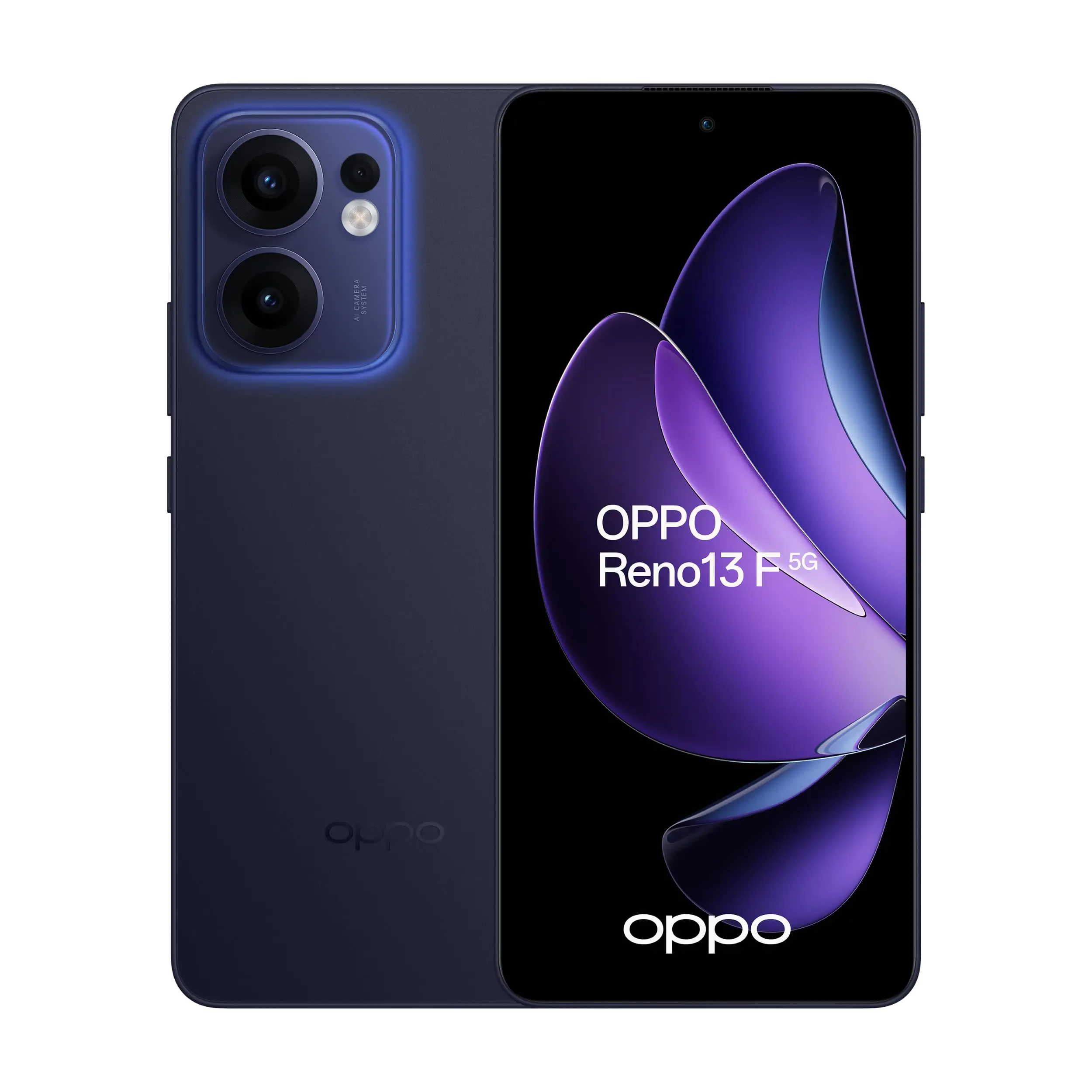 Oppo Reno 13 F 5G - Smartphone with Snapdragon 6 Gen 1, 8GB RAM, 256GB storage, 6.67" AMOLED 120Hz display, 50MP camera, 5800mAh battery, IP69 waterproof, Luminous Blue, fast 45W charging, ideal for 5G use. #1