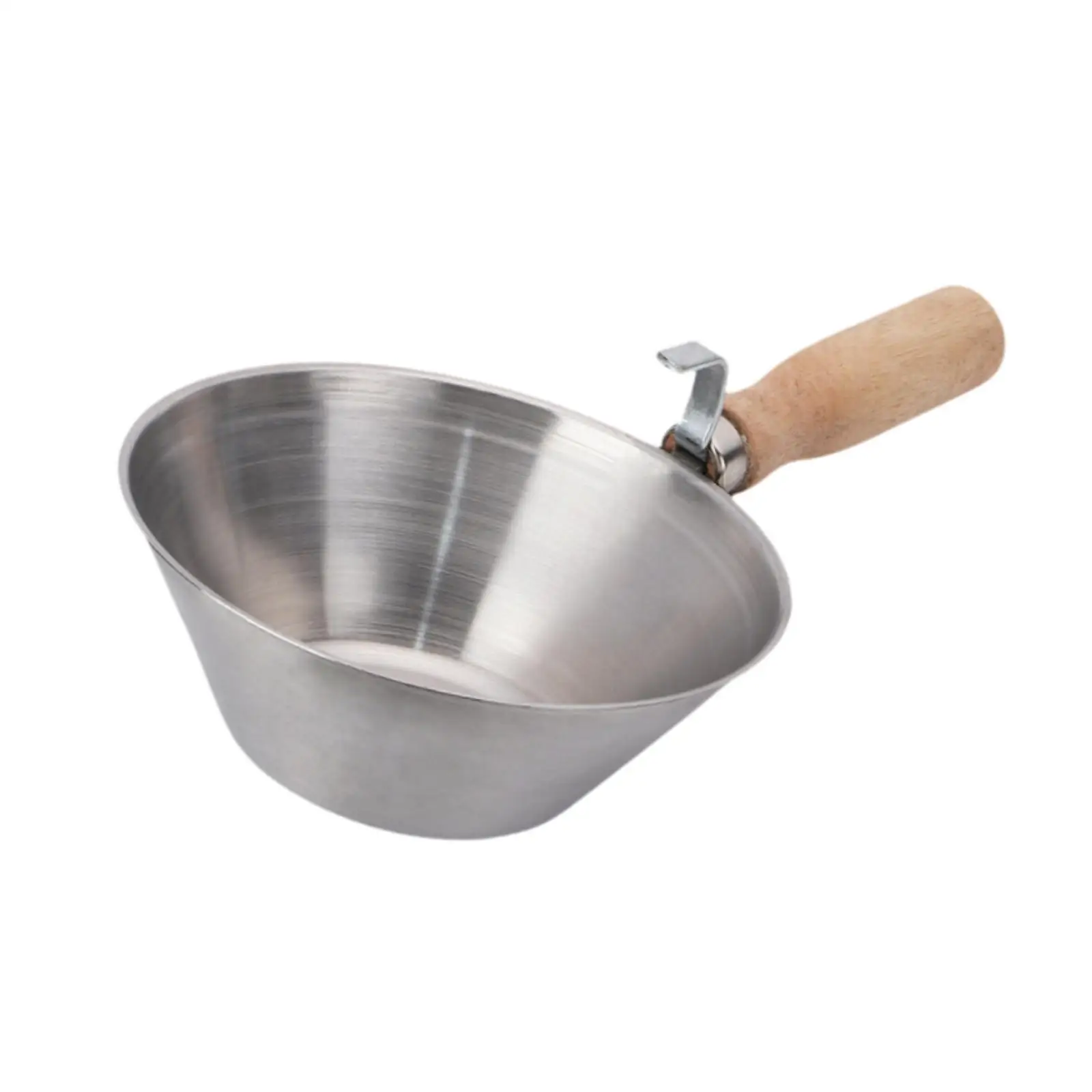 Cement Bucket Scoops Wooden Handle Construction Tool Bowl for Plasterers