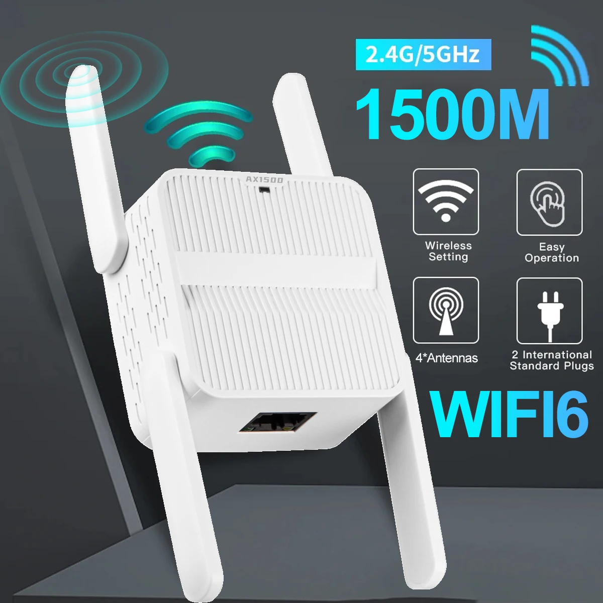 1500Mbps 5Ghz WiFi Repeater AX1500 WiFi Extender Verstärker 2,4G/5G Signal Booster 4*2DBI Antenne Long Range Netzwerk Access Point