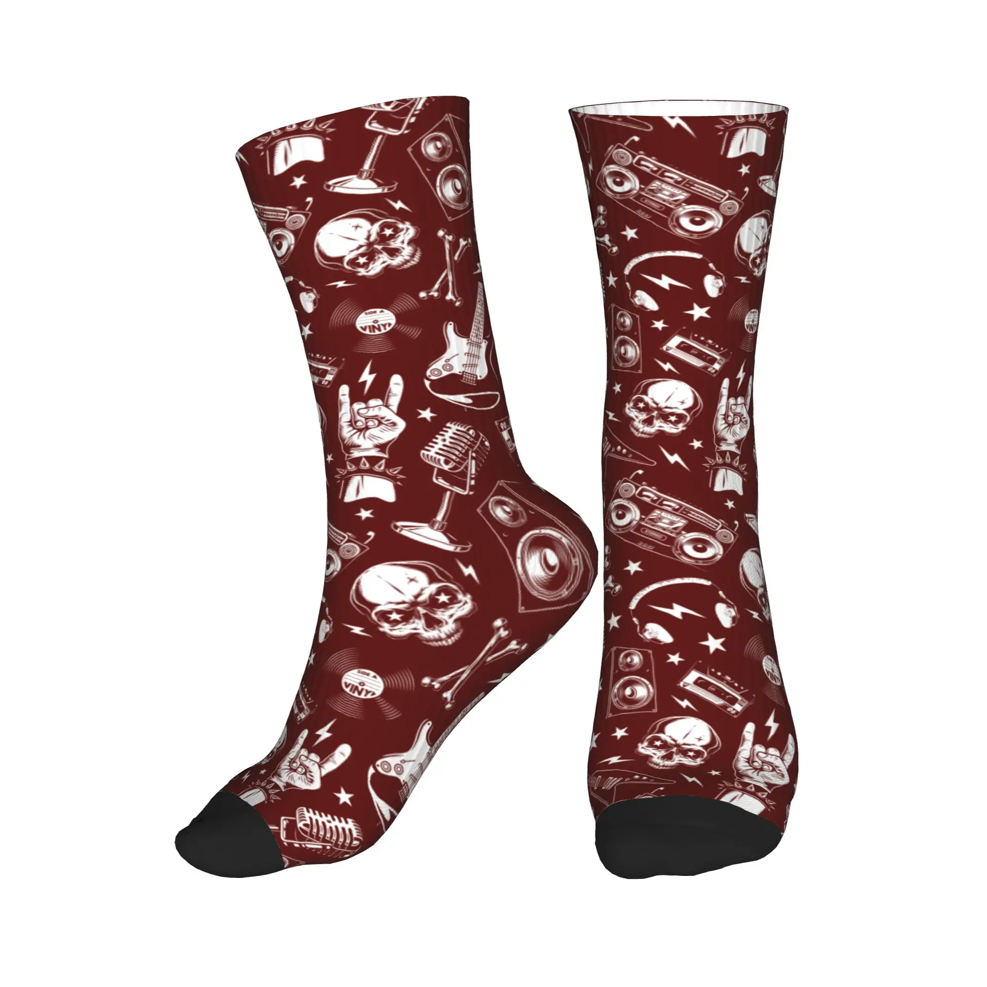 

Мужские носки Crazy Rock Pop Music с принтом черепа, унисекс, оригинальные носки с 3D-принтом