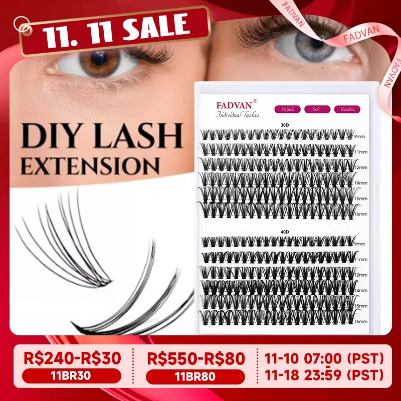 Fadvan 30D/40D Cluster Lashes DIY Bundle Self-grafting Lashes Individual Mink Natural Soft Lashes