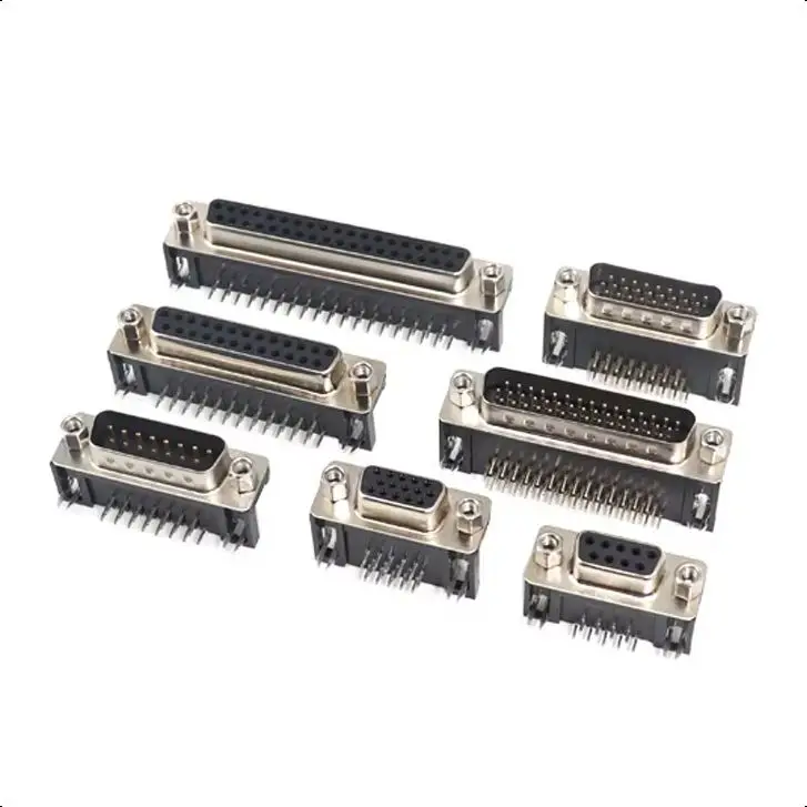 【5-1PCS】DR9/15/25/37/44 pin/core DB male/female head solder plate insert type 90 degree bent foot bent pin VGA socket