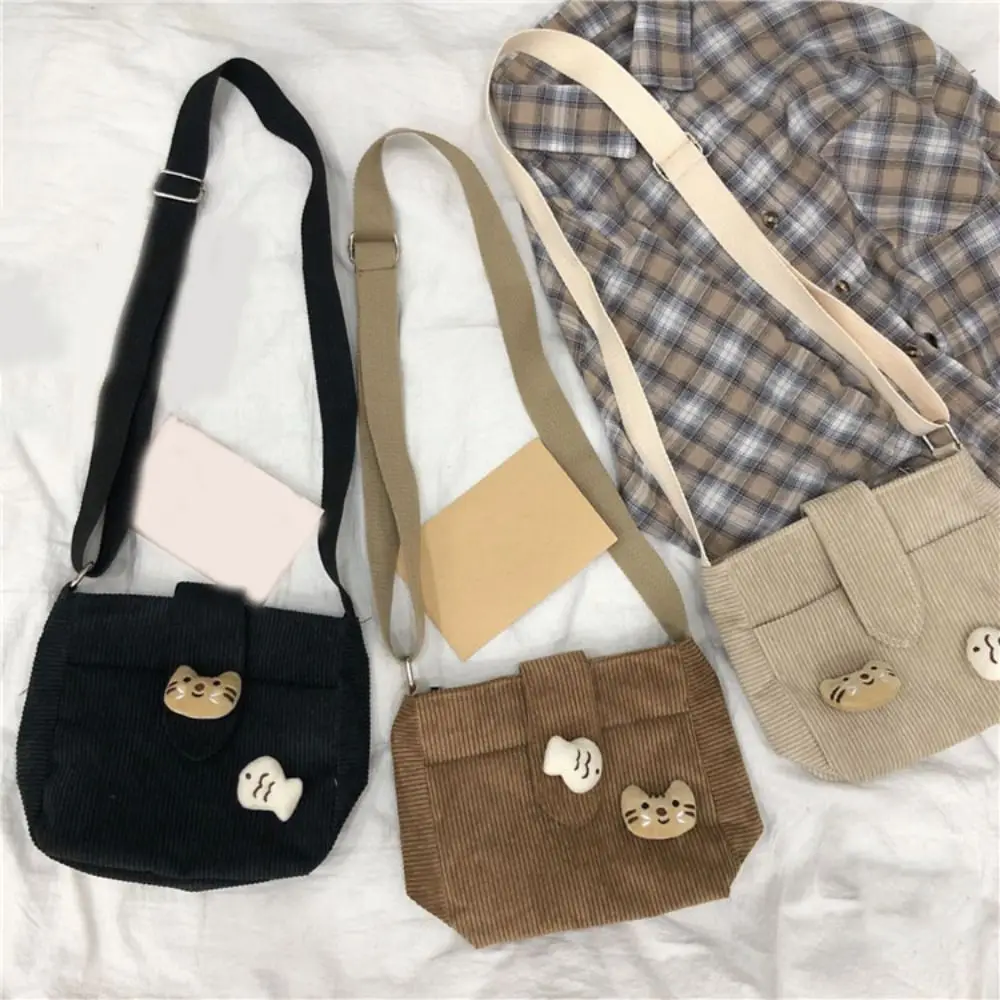 

Cute Large Capacity Corduroy Crossbody Bag Retro Handbag Mini Corduroy Bag Casual Autumn Winter Velvet Shoulder Bag Travel