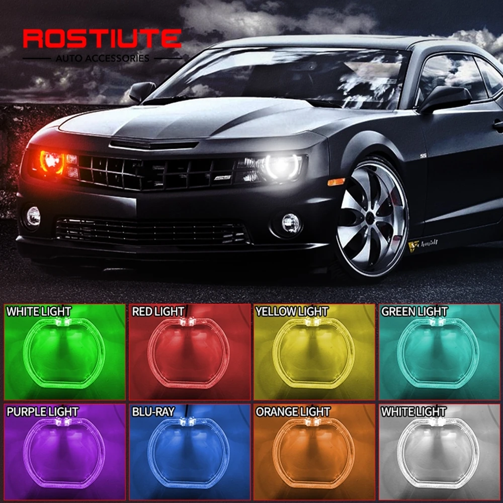 Square RGB Angel Eyes Led Ring for Car Drl Daytime Running Lights Auto Led Headlights Angel Eyes Halo Ring for Motorcycle Car