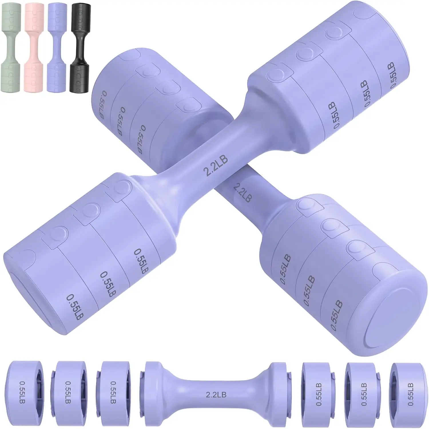 

Набор регулируемых гантелей (2 шт.), 11 фунтов/пара, для женщин, с быстрой сменой веса и защитным замком, для домашнего фитнеса