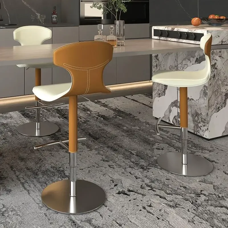 

Регулируемые по высоте барные стулья для кухни, роскошные, прочные, коричневые, высокие барные стулья для барной стойки, гостиной, элитная мебель