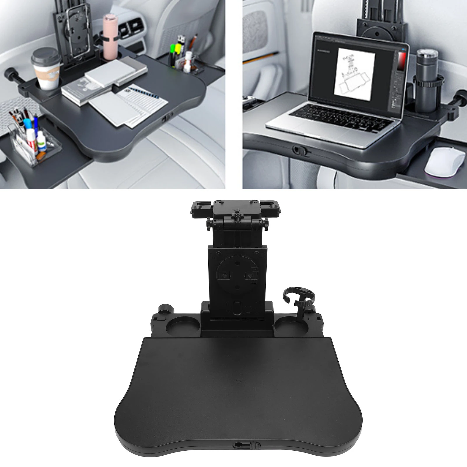 

Car Backseat Tray Table Folding Back Seat Back Travel Tray Desk with Phone Drink Holder for Eating Working