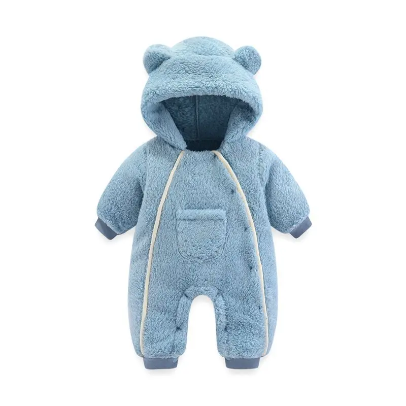 2024 Newborn Baby Winter Warm Hooded Infant Romper Thicken Soft Cotton Boys Jumpsuit Cartoon Baby Girl Clothes 0 to 12 Months