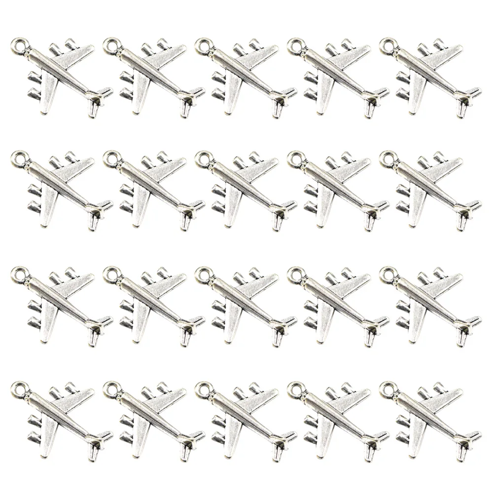 

20pcs Airplane Alloy Pendant Charms Simple Stylish Diy Necklace Bracelet Craft Accessories Jewelry Making Parts Silver Color