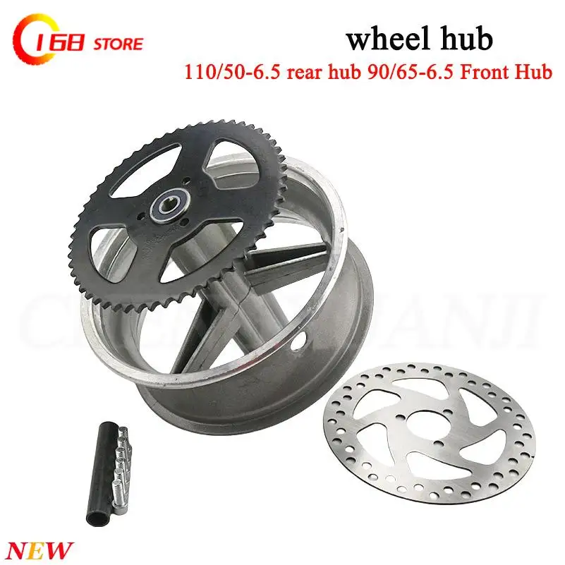 110/50-6.5 Rear Wheel 90/65-6.5 Front Wheel Hub 6.5 Inch Alloy Rims Fits 47cc 49cc Mini Dirt Bike E Scooter Mini Moto