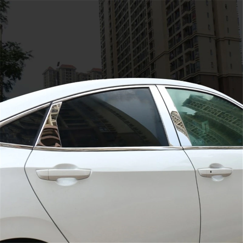 

WELKINRY For Honda Civic Hatchback FK 10th Generation 2016-2021 Car Body Door Window Central Middle B C Column Pillar Post Trim