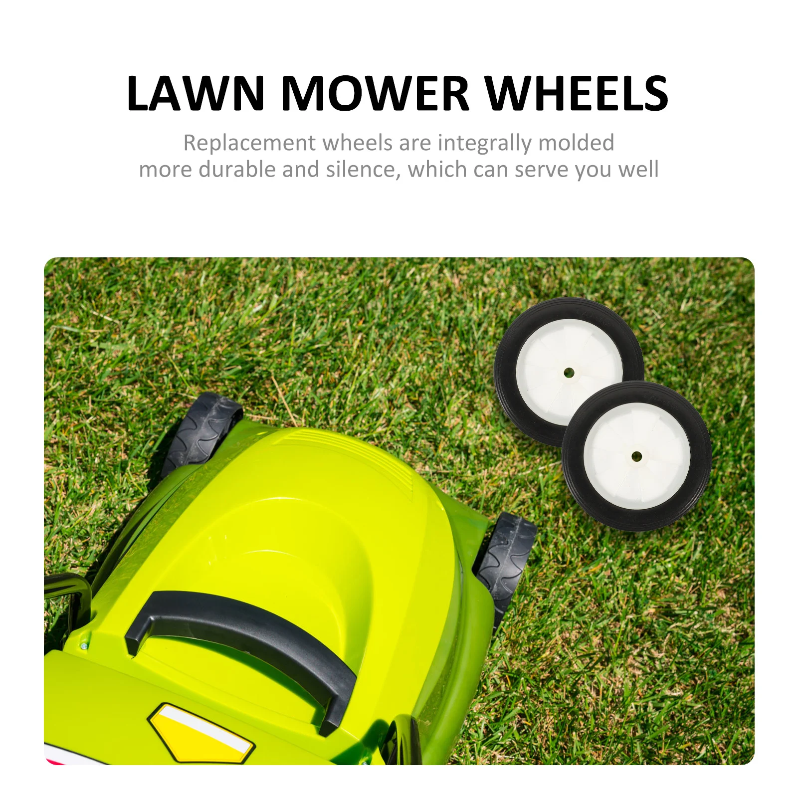 

2Pcs Lawn Mower Rubber Wheels Heavy Duty Replacement Casters for Hand Truck Cart Garden Equipment Mower Accessory Parts
