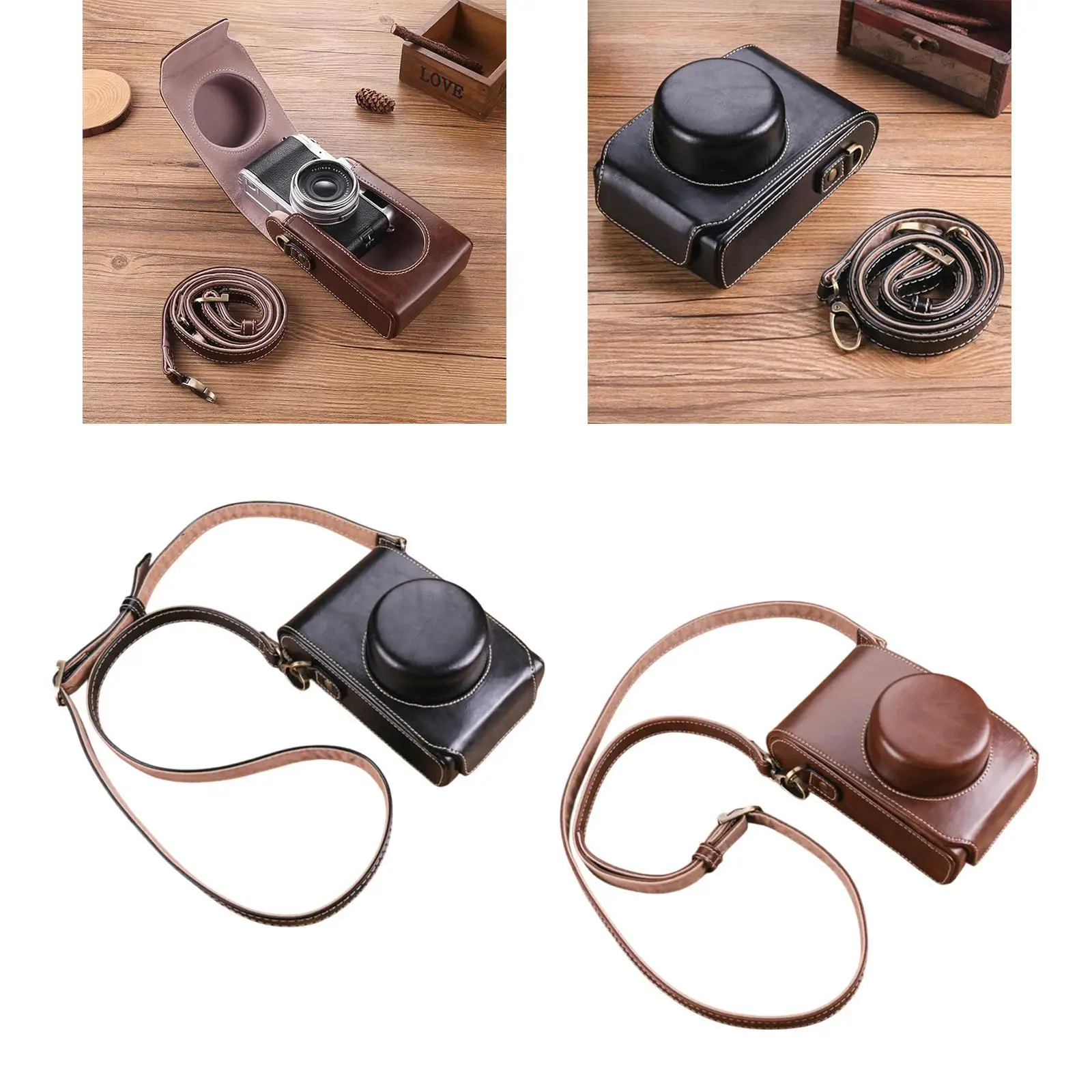 Bolsa de transporte para câmera, uso de viagem, capa de couro PU para câmera x100F D-lux7 XE4