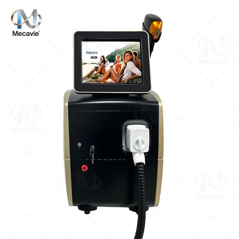 Hot Sale Professional 4 Wavelength 755nm 808nm 940nm 1064nm Diode Laser Hair Removal Machine Ice Cooling Painless Permanent Hair Remover Full Body Armpit Leg Bikini Facial Arm Chest All Skin Salon SPA Clinic Home Use CE Certified Safe No Scar 2Y Warranty