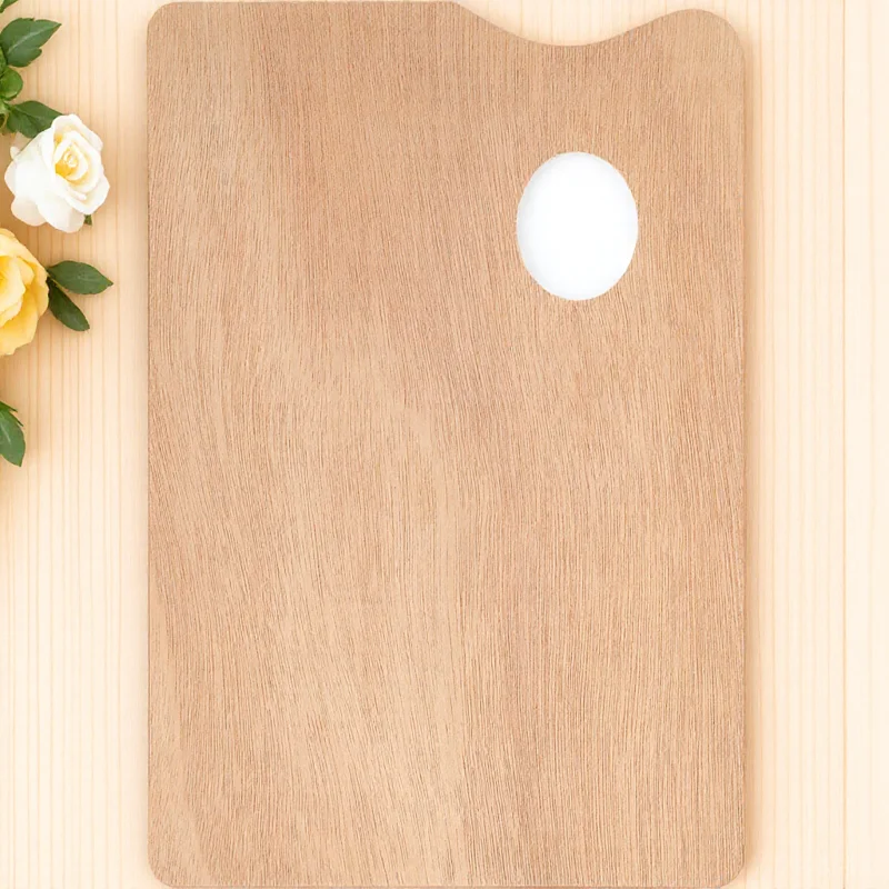 

Wooden Oil Painting 20X30Cm Vintage Style Art Supplies Wood Painting Palette Durable Smooth Surface Thumb Hole For Acrylics