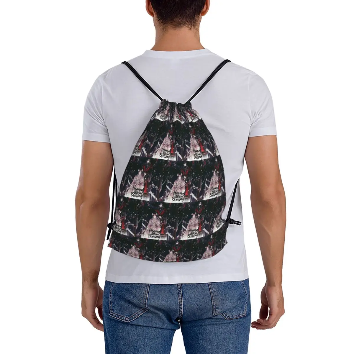 Heaven_s Official Blessing Backpacks Portable Drawstring Bags Sports Bag Book Bags for Travel School