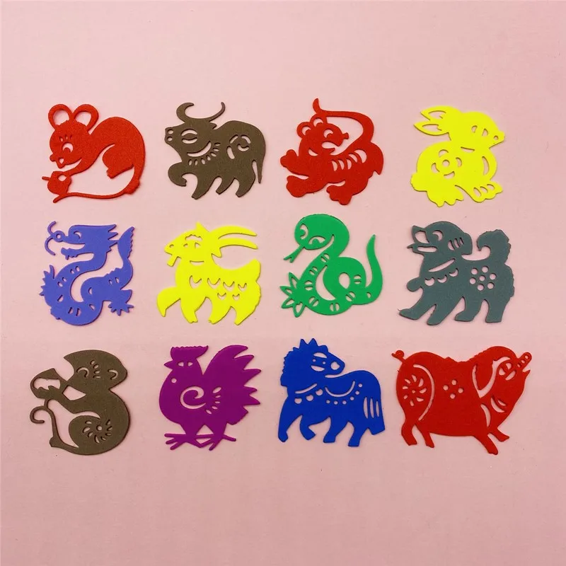 Chinese Styl Zodiac Animals Metal Cut Dies Stencils for Scrapbooking Stamp/Photo Album Decorative Embossing DIY Paper Cards