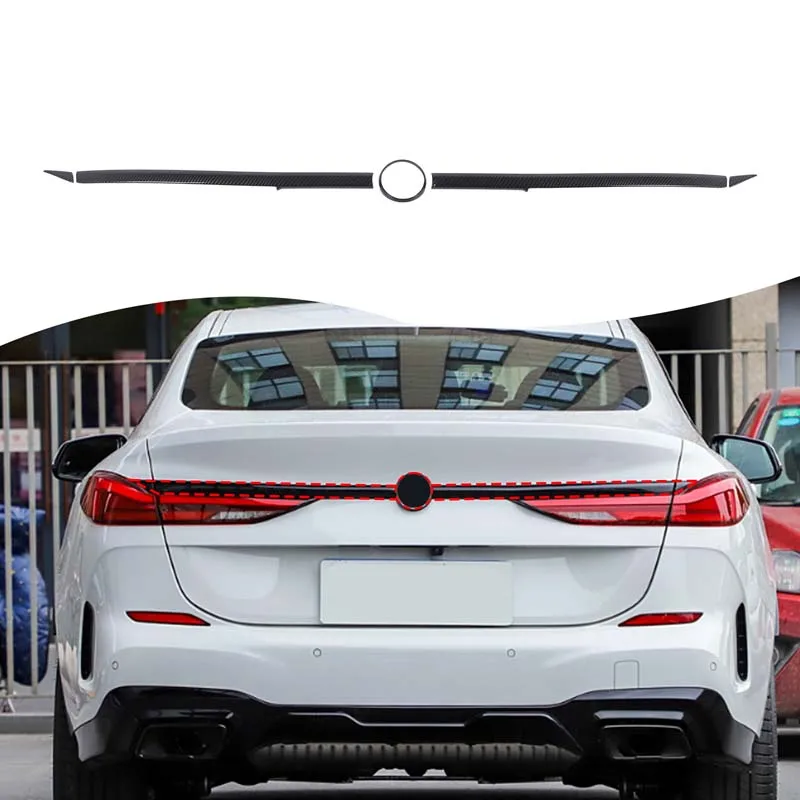 

Для BMW 2 серии F44 2020-2024 ABS углеродное волокно задние ворота багажника задняя дверь крышка полоса крышка задняя полоса значка аксессуары