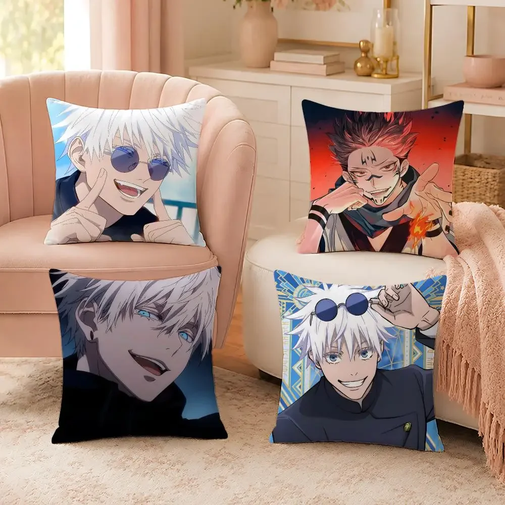 Trending Anime Jujutsu Kaisen Cushion Cover Custom Plush Pillow Cover Soft Cloud Comfort for Sofa Bed Couch
