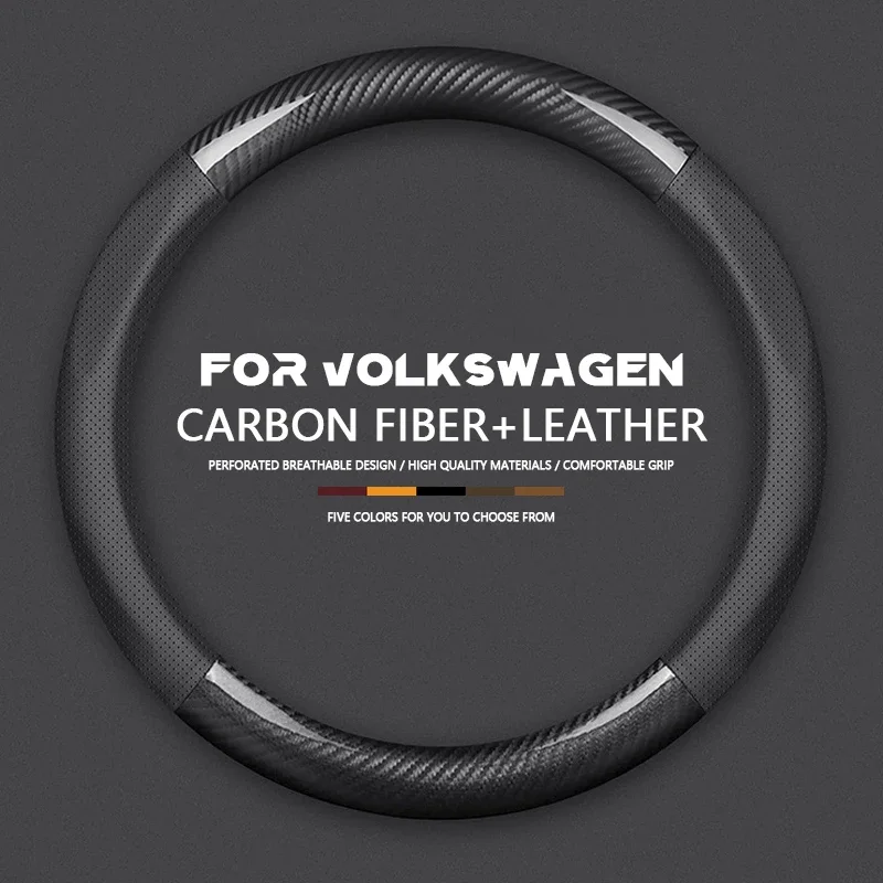 

Автомобильный кожаный чехол на руль из углеродного волокна для VW Volkswagen Golf 6 Mk6 CC Polo Sagitar Bora Santana Jetta Mk6 Passat Tiguan