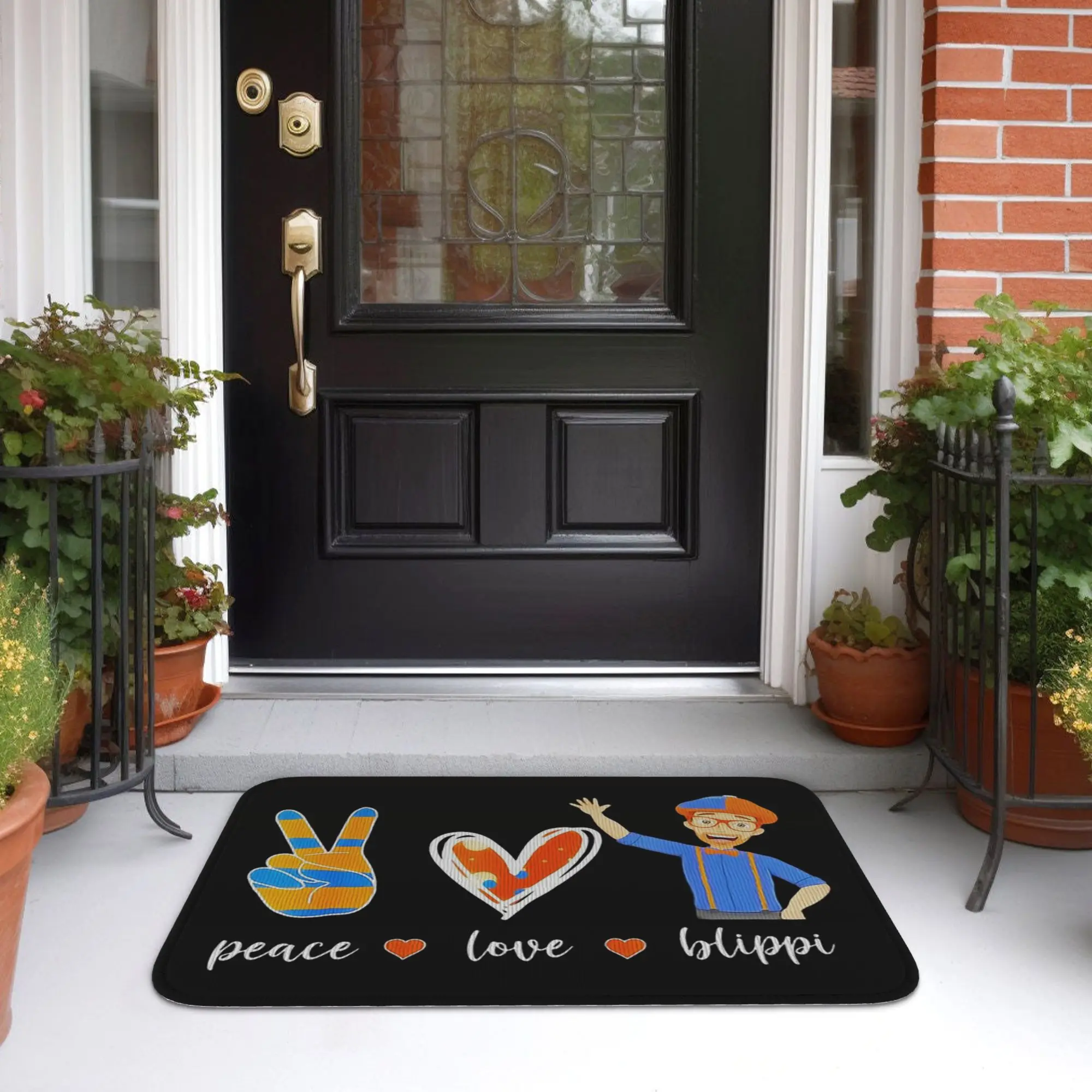 Alfombra/Alfombrilla Blippi Peace Love Love para Entrada, Cocina, Hogar, Dormitorio, Tapete para Pies